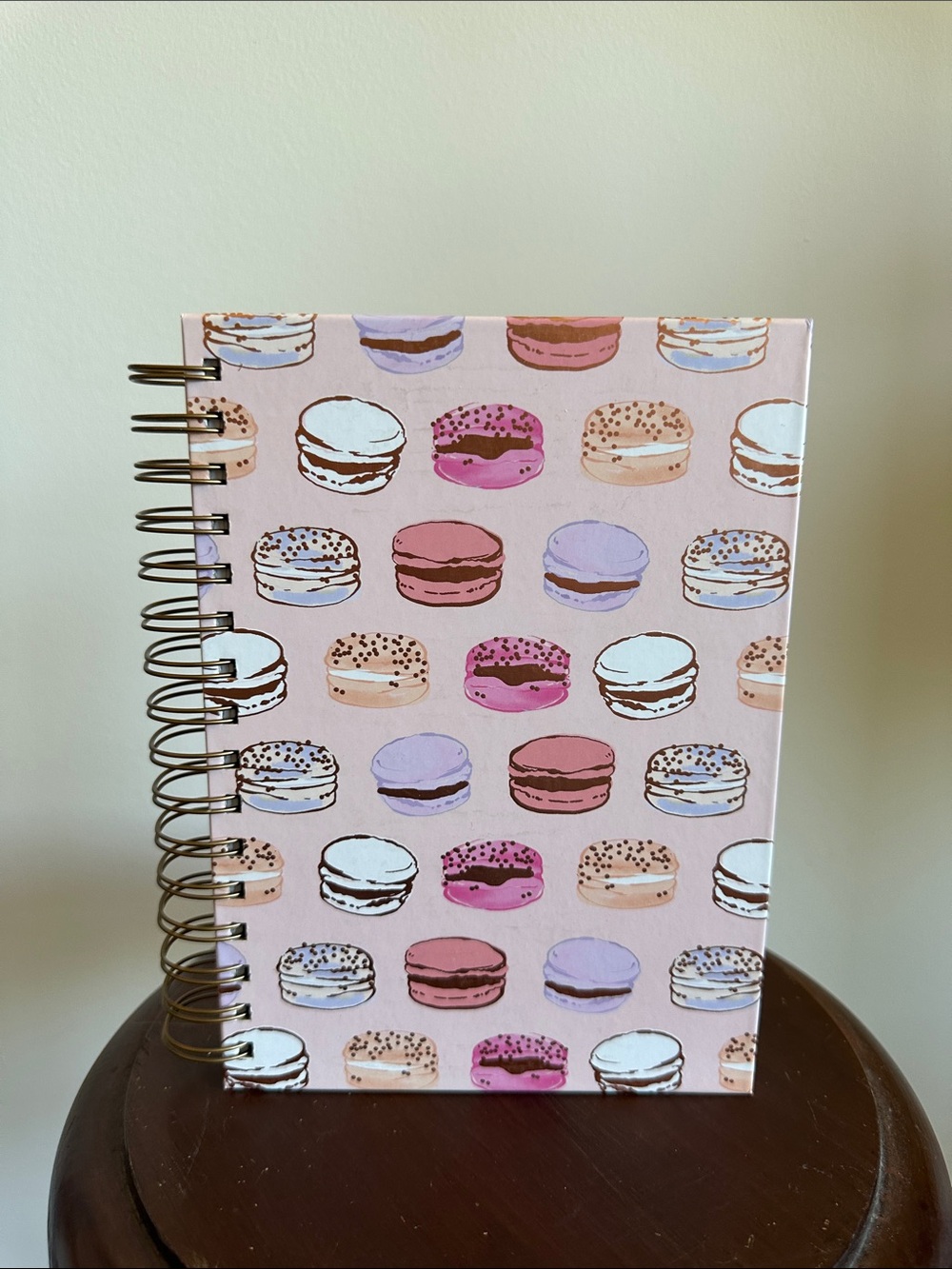 Pink Macaron Spiral Notebook - Decorative Hardcover Journal